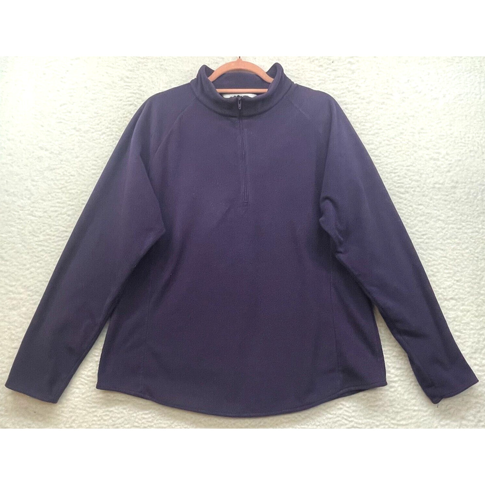 Campmor Sweatshirt Womens Large Purple Fleece 1/4 Zip Pullover Vintage Cozy